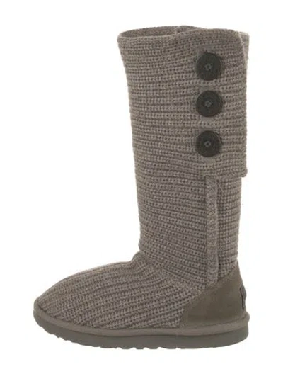 Pre-owned Ugg Leather Trim Embellishment Boots In Green