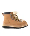 Ugg Leather Trimmed Shearling Ankle Boots In Brown