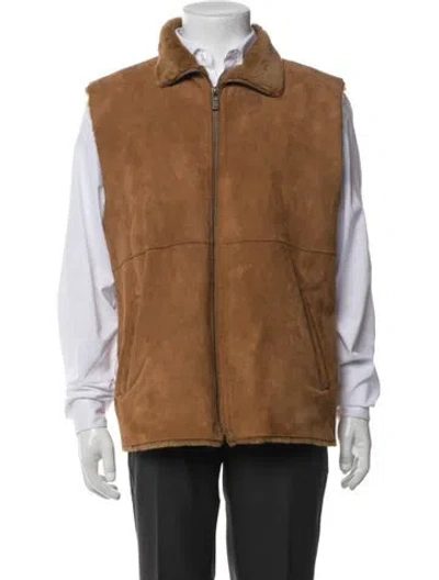 Pre-owned Ugg Leather Vest In Brown