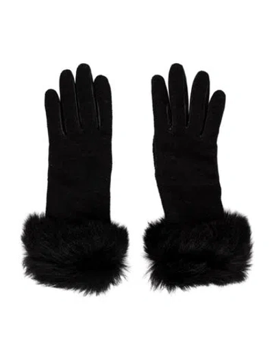 Pre-owned Ugg Leather Winter Gloves In Black
