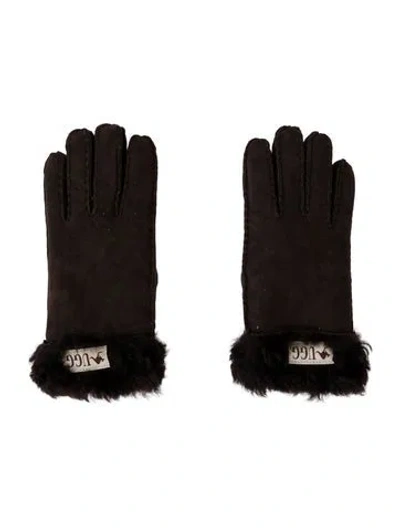 Pre-owned Ugg Leather Winter Gloves In Brown