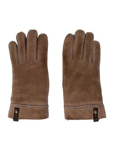 Pre-owned Ugg Leather Winter Gloves In Neutral