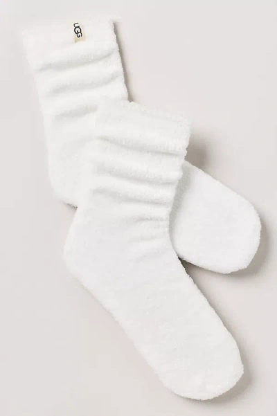 Ugg Leda Cozy Crew Socks In White