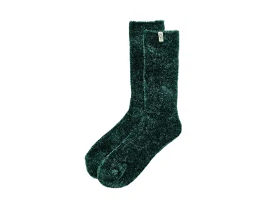 Ugg Leda Cozy Sock Women's Crew Cut Socks Shoes Saltwater, Chenille/polyester/spandex In Green