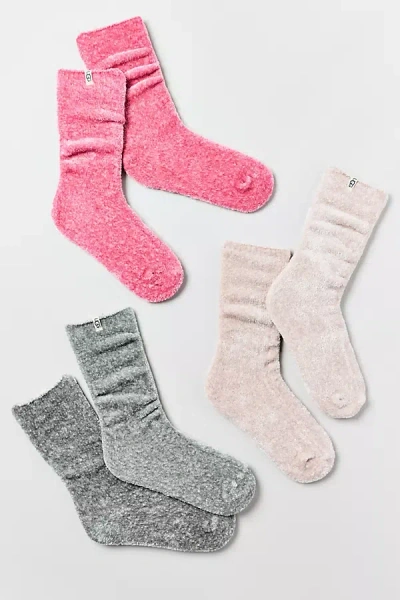 Ugg Leda Sparkle Crew Socks, Set Of 3 In Beige