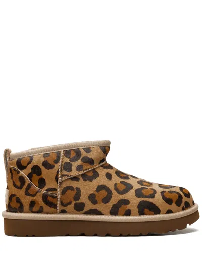 Ugg Leopard-print Ankle-boots In 褐色