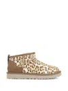 Ugg Felicity Leopard Jasmine Wool Classic Ultra Mini Plains Boots In Multi