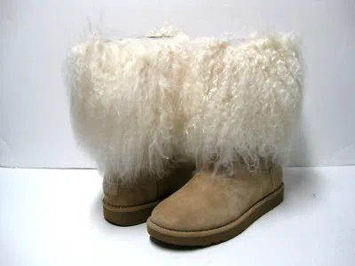 Pre-owned Ugg Lida Sheepskin Cuffwomen Short Boots Natural Us 7 /uk 5.5 /eu 38 /jp 24 In Beige