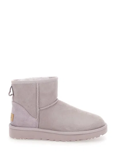 UGG LIGHT GRAY 'MINI' BOOTS IN SUEDE WOMAN