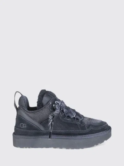 Ugg Lo Lowmel Low-top Suede Trainers With Wool Interior In Black