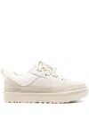 Ugg Recycled Canvas Mesh Sneakers With Oversized Tongue In White