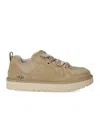 Ugg 'lo Lowmel' Beige Sneakers With Mesh Inserts And Logo On The Side In Neutral