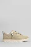 Ugg Lo Lowmel Suede Lace Up Trainers Mustard Seed In Neutral