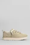 Ugg Lo Lowmel Suede Lace Up Trainers Mustard Seed In Neutral