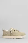Ugg Lo Lowmel Suede Lace Up Trainers Mustard Seed In Neutral