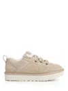 Ugg Lo Lowmel Suede Lace Up Trainers Mustard Seed In Neutral