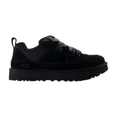 Ugg Lo Lowmel Suede Lace Up Trainers In Black