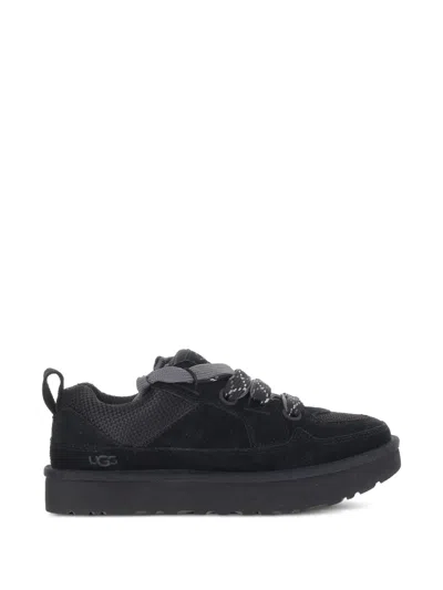 Ugg Lo Lowmel Suede Mesh Sneakers In Black