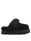 Ugg Disquette Sheepskin Platform Slippers In Black