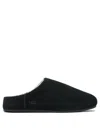 Ugg Slip On Suede Flat Sole Slippers In Black