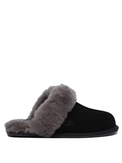 Ugg Cozy Womens Slip On Leather Slide Slippers In Black