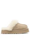 Ugg Sheepskin And Suede Slide With Plush Collar In Neutral