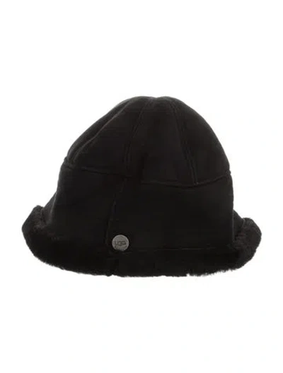 Pre-owned Ugg Logo Bucket Hat In Black