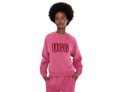 Ugg Logo Crew Neck Women's Sweatshirt Strawberry: Md In Red