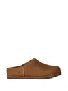 Ugg Matte Finish Smooth Rounded Toe Clogs In Brown