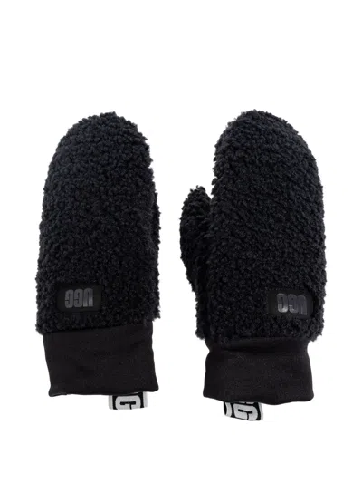 Ugg Logo-detail Mittens In Black