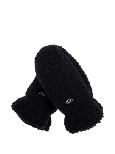 Ugg Kids' Logo-detail Mittens In Black