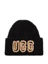 Ugg Logo-embroidered Beanie In Black