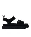Ugg Logo Flat Sandals In Black