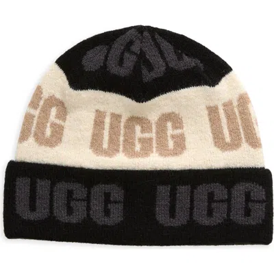 Ugg ® Logo Jacquard Beanie In Black