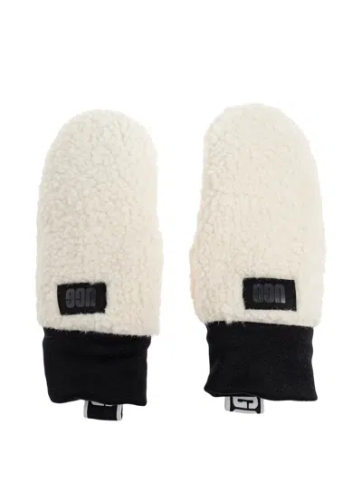 Ugg Logo-patch Mittens In Neutral