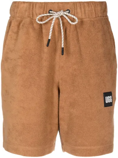 Ugg Logo-print Cotton Shorts In Brown