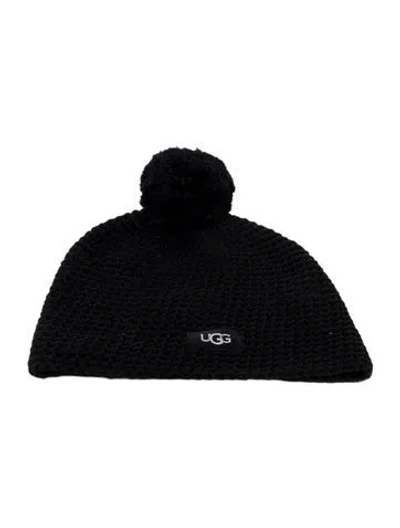 Pre-owned Ugg Logo Printed Beanie W/tags In Black