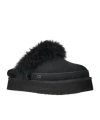 Ugg Disquette Chalet Suede And Sheepskin Slippers In Black