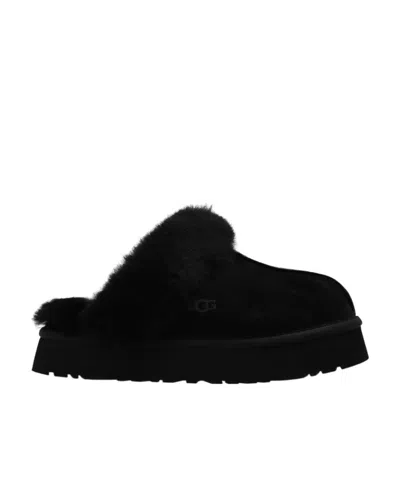 UGG UGG DISQUETTE LOGO EMBOSSED PLATFORM SLIPPERS
