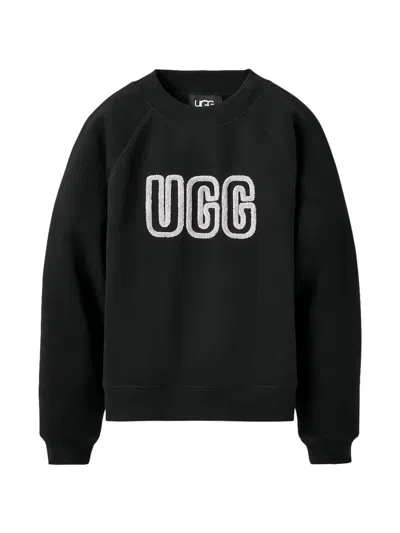 Ugg Logo-detail Crew-neck Sweatshirt In Black