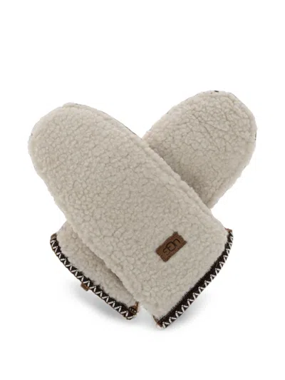 Ugg Logo-patch Gloves In Neutral