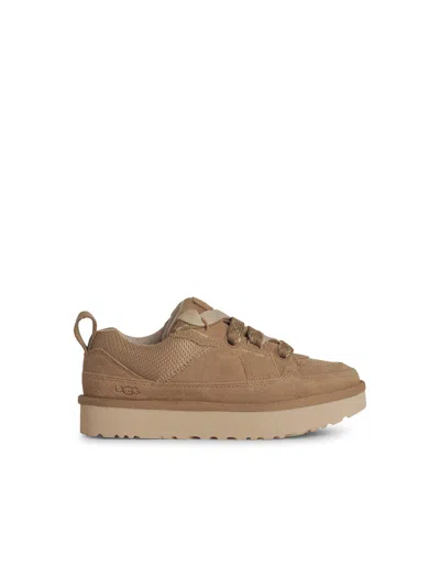 Ugg 'lowlel' Beige Suede Sneakers In Brown