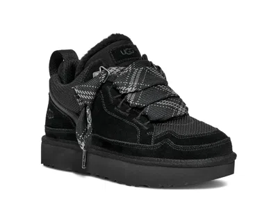 UGG LOWMEL 1144032-BLK SNEAKER WOMEN'S BLACK SUEDE COMFORT SHOES RHS5992