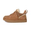 Ugg Lowmel 1170750-che Sneakers Men Chestnut Suede Wool Lined Casual Shoes Gug95 In Brown