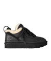 Ugg Lowmel Lace-up Shearling Sneakers In Black
