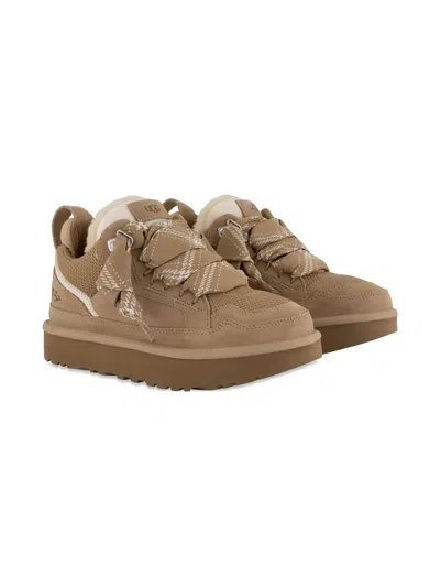 Ugg Kids' Lowmel Lace-up Suede Sneakers In Brown