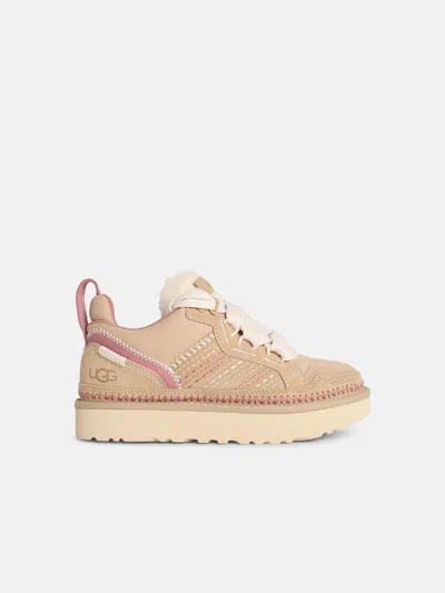 Ugg 'lowmel Meadow' Sand Beige Suede Blend Sneakers In Neutral