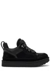 Ugg Lowmel Textured Panels Leather Sneakers In Black