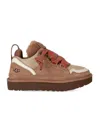 Ugg Ribbon-lace Leather Sneakers In Brown