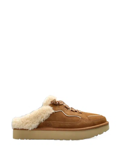 Ugg Lowmel Shearling-trim Slippers In Red